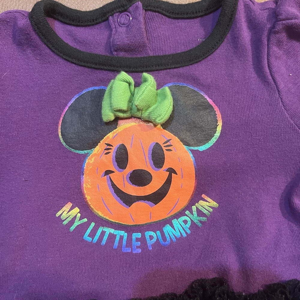 Disney Baby Minnie Mouse "My Little Pumpkin" Halloween Tutu Bodysuit 6-9 Months‎ - Picture 2 of 9